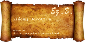 Szécsy Dorottya névjegykártya