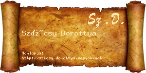 Szécsy Dorottya névjegykártya