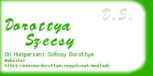 dorottya szecsy business card